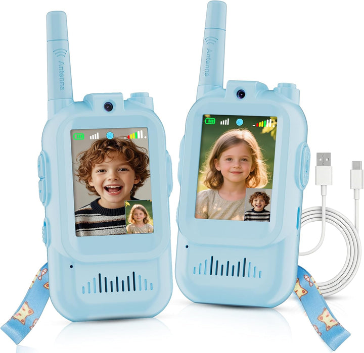 Walkie Talkie para niños con video: paquete de 2 juguetes recargabl...