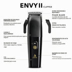 Andis Envy II cortadora de cabello inalámbrica, cortadora de barba y cabello eléctrica profesional de iones de litio, cuchilla Phaze, inalámbrica, negra