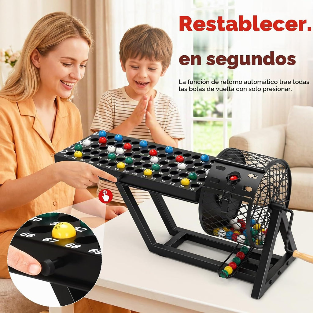 Juego de bingo profesional de lujo, juegos de bingo de mesa para adultos para grupos grandes, bolsa de almacenamiento para fiestas de adultos, noche de juegos, comunidad y familia