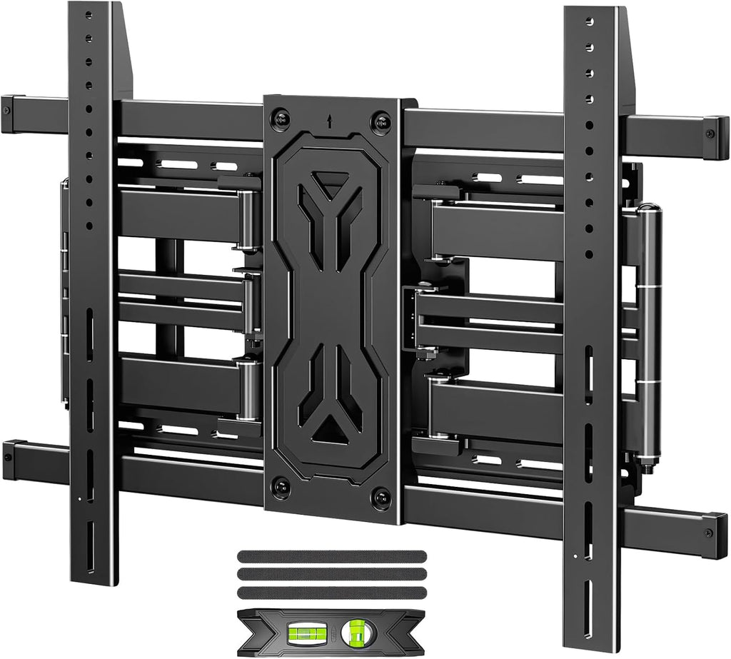 MOUNTUP Soporte de pared para TV con capacidad para 250 libras para televisores grandes de 50 a 110 pulgadas, soporte de TV delgado de movimiento completo de 1.65 pulgadas con extensión, giratorio e
