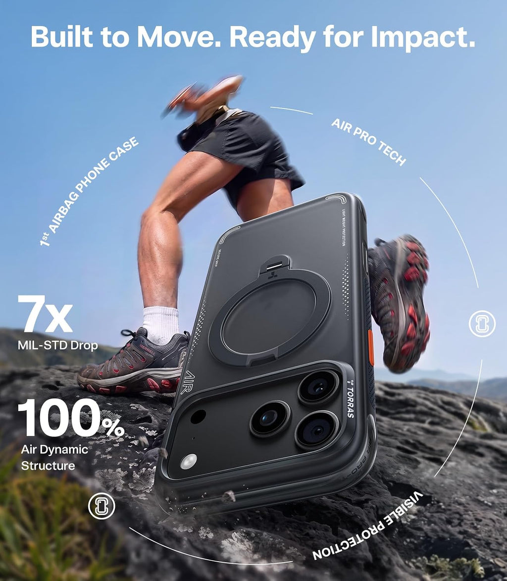 TORRAS Q3 Air - Funda para iPhone 18 Pro Max, soporte magnético 360, color