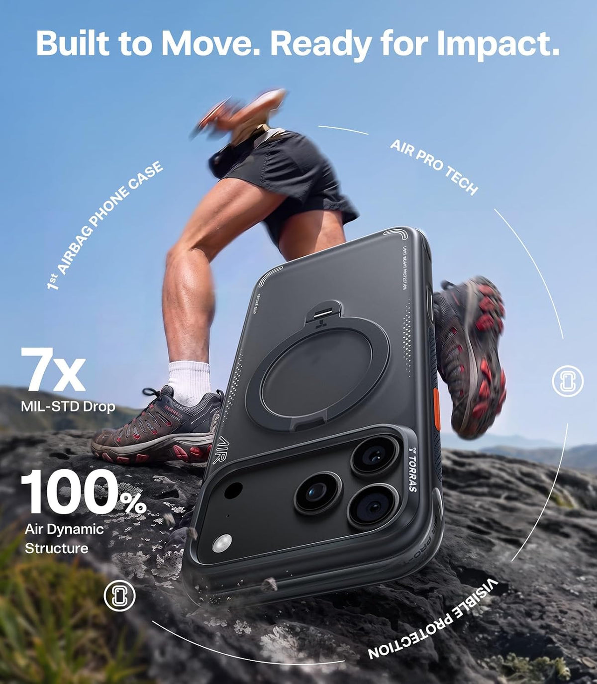 TORRAS Q3 Air - Funda para iPhone 18 Pro Max, soporte magnético 360, color