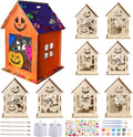 HABDJILTY Kit de manualidades de casas de madera para Halloween, 35 piezas