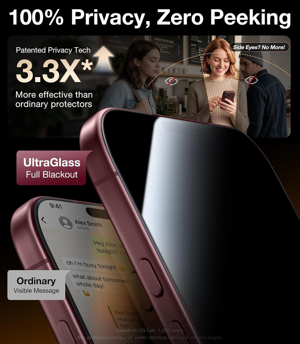 UltraGlass Protector de pantalla de privacidad TOP 9H+ Armor para teléfono