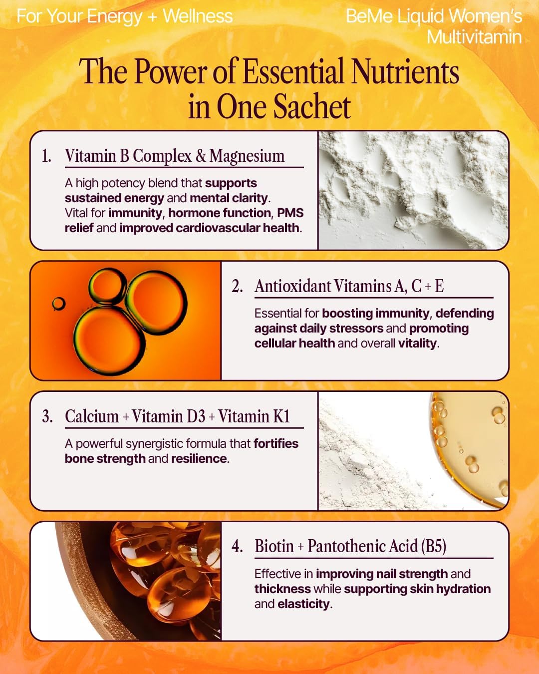 BeMe Multivitaminas líquidas para mujeres, sistema avanzado de sumi...