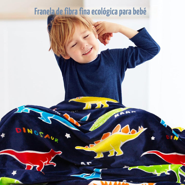 Jekeno Manta de dinosaurio que brilla en la oscuridad, manta de reg...