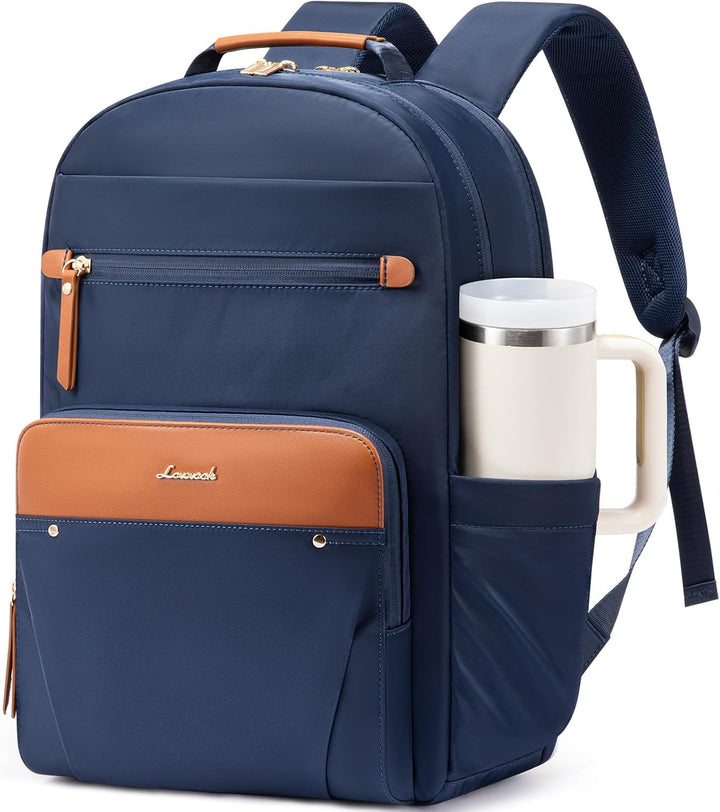LOVEVOOK Mochila para laptop para mujer con ribete de cuero y bolsi...