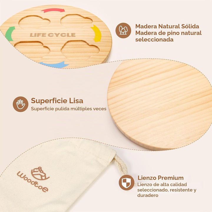 Woodtoe - Juguetes de ciclo de vida, 12 temas Montessori Science To...
