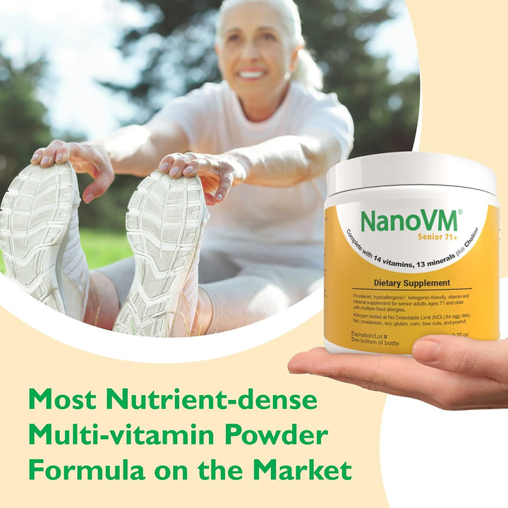 NanoVM Senior 71+, suplementos vitamínicos sin alérgenos, polvo mul...