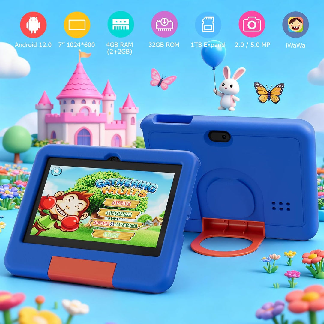 Tableta Android de 7 pulgadas con funda, 4 GB de RAM 32 GB ROM 1 TB...