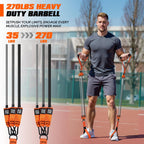 Kit de barra de pilates KUTIZE con bandas de resistencia, equipo de pilates de alta resistencia para hombres, bandas de entrenamiento con asas para piernas, cadera, espalda, brazo, abdominales, pecho