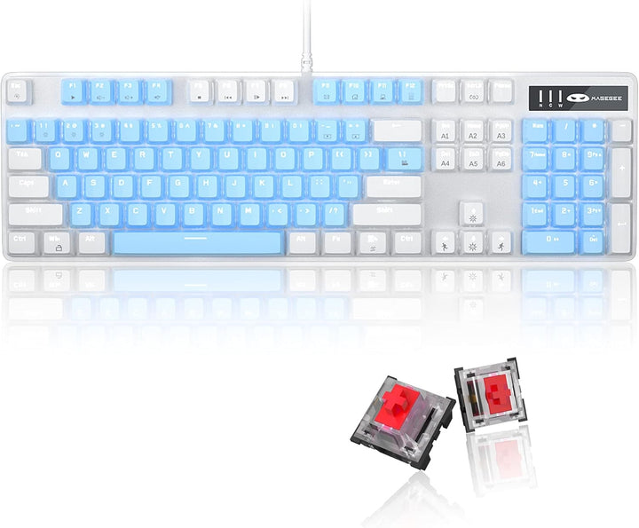 MageGee Teclado mecánico para juegos, 104 teclas, teclados mecánico...