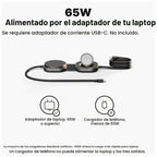 ZENS MagSafe - Cable cargador USB-C con cargador de Apple Watch para MacBook y iPhone, Qi2 de 15 W, requiere adaptador de 65 W+, no incluido, cable Pro 3, certificado MFi, 4.9 pies, color negro