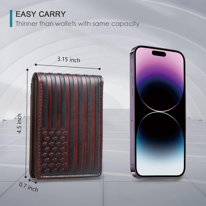 Cartera Pefiam de cuero de grano completo para hombres - Cartera de...