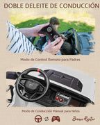 First Ride On - Coche de juguete con licencia Ford Bronco Raptor de 24 V y 2 plazas para niños, coche eléctrico con batería, control remoto con luces LED, música, alta y baja velocidad (24 V, blanco)