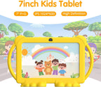 PEICHENG Tablet para niños de 7 pulgadas, Android 12.0 para niños pequeños, Amarillo