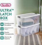 Sterilite Ultra Latch - Caja con tapa para el hogar y la oficina