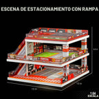 Vitrina para Hot Wheels: Diorama de garaje de coche de juguete con luces