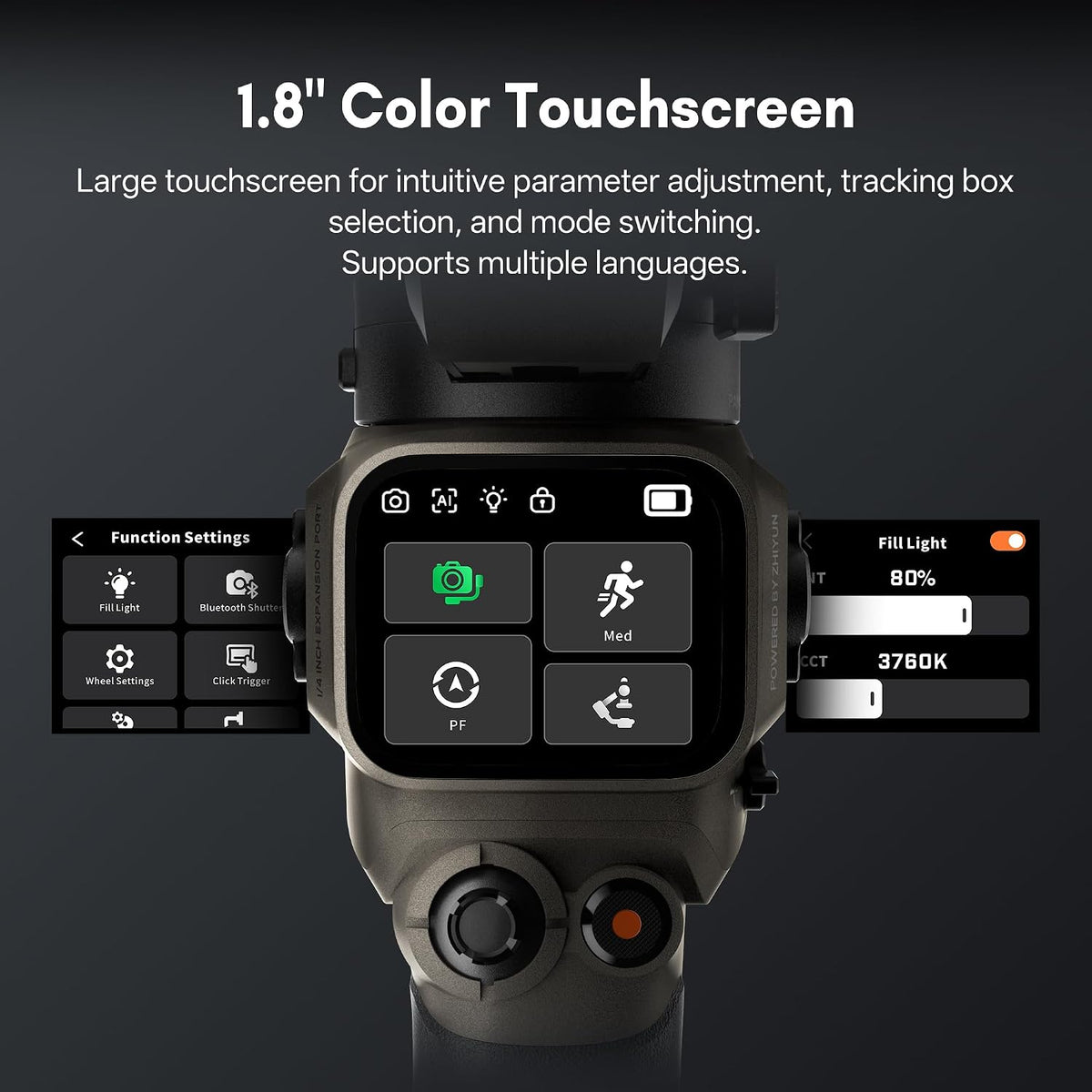 ZHIYUN Weebill 5, cámara estabilizadora cardán, pantalla táctil de 1.8", carga útil de 6.6 lbs