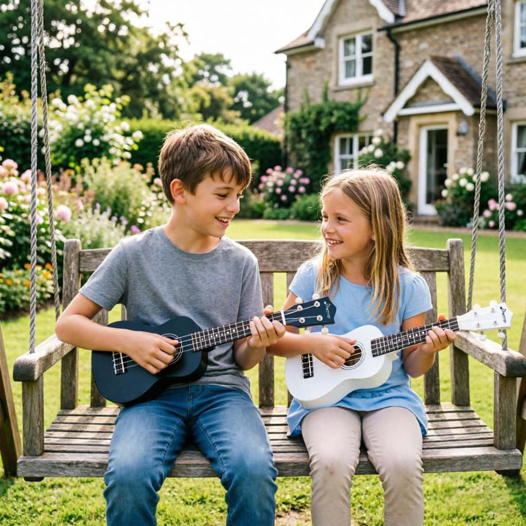 Ukelele soprano para niños, kit de ukelele de madera hawaiana de 21