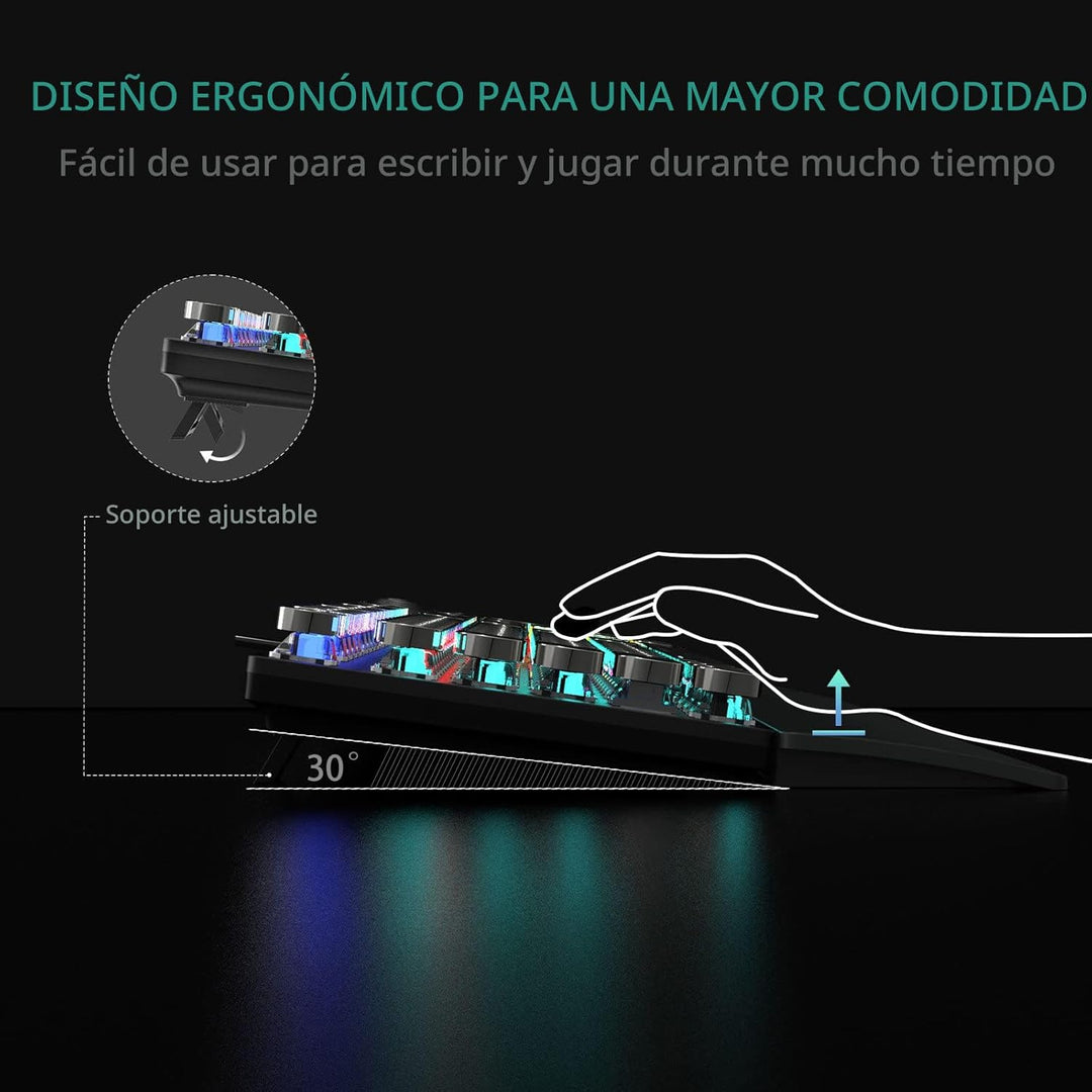 AULA F2088 Teclado mecánico para juegos estilo máquina de escribir,...