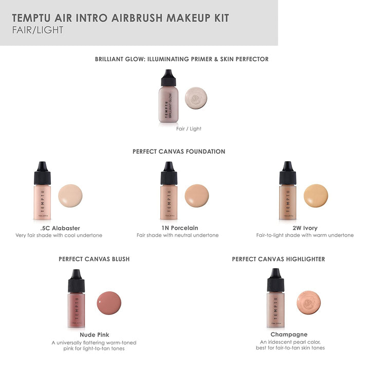 TEMPTU Kit de maquillaje Air Intro Airbrush: juego de 9 piezas incl...