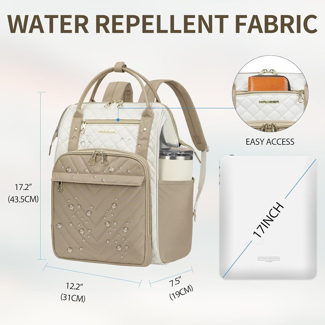 KROSER Mochila para laptop de 17 pulgadas, elegante mochila repelen...
