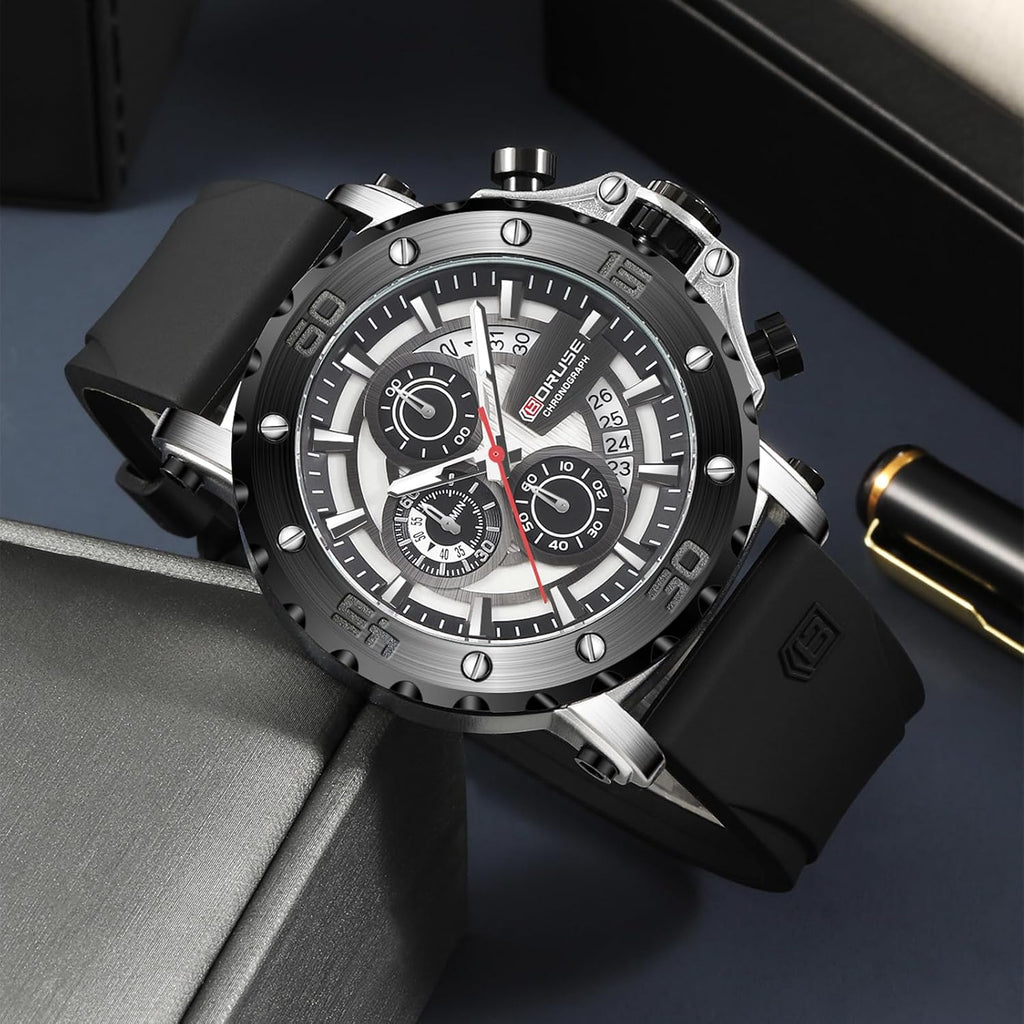 Reloj casual único para hombre, cronógrafo de moda de cara grande