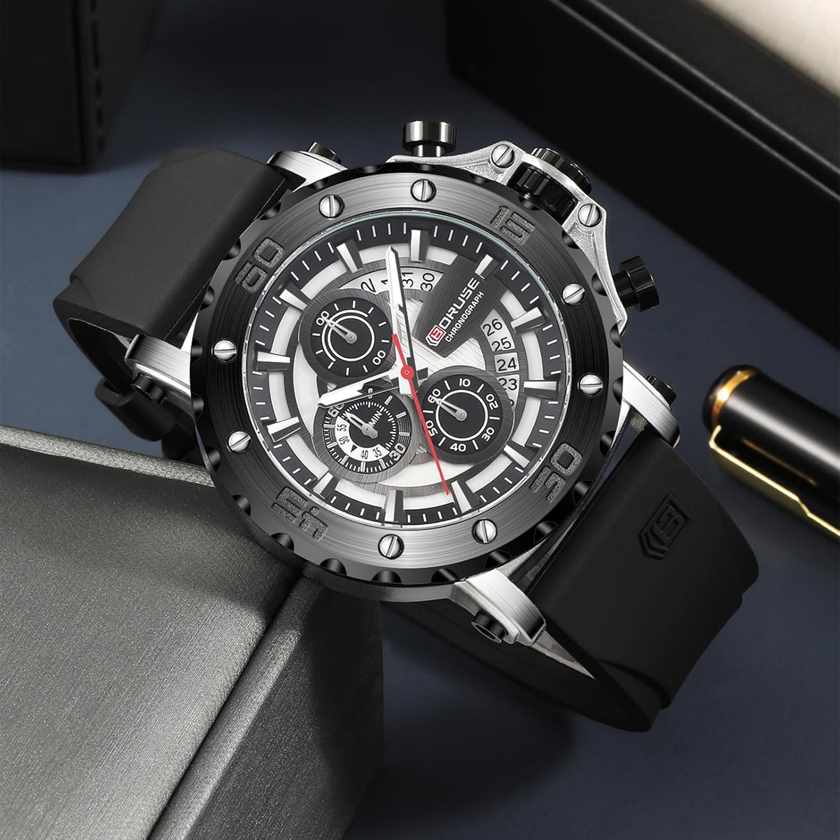 Reloj casual único para hombre, cronógrafo de moda de cara grande