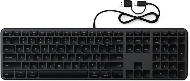 Satechi Teclado delgado LX3 con cable, diseño de tamaño completo co...