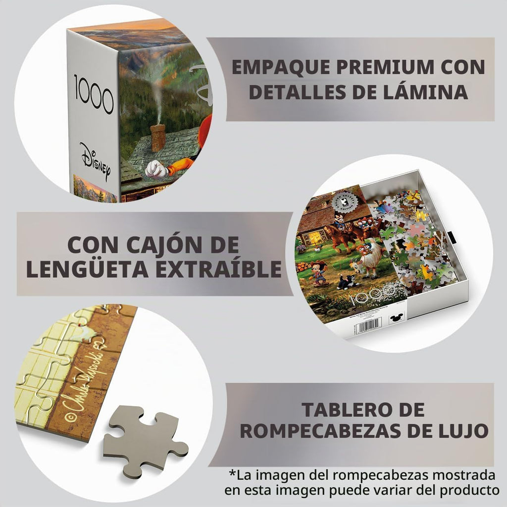 Thomas Kinkade Disney - Rompecabezas de Mickey de 1000 piezas para adultos