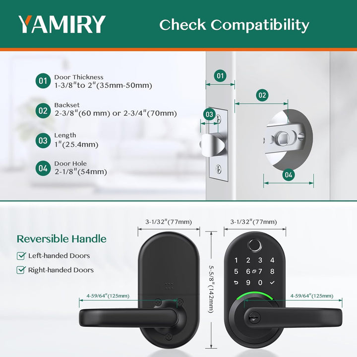 Cerradura inteligente de manija de puerta con teclado: Yamiry Pomos...