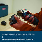 Bosch GSR12V-300FCB22 12V Max Taladro/Driver Sistema Flexiclick 5 en 1
