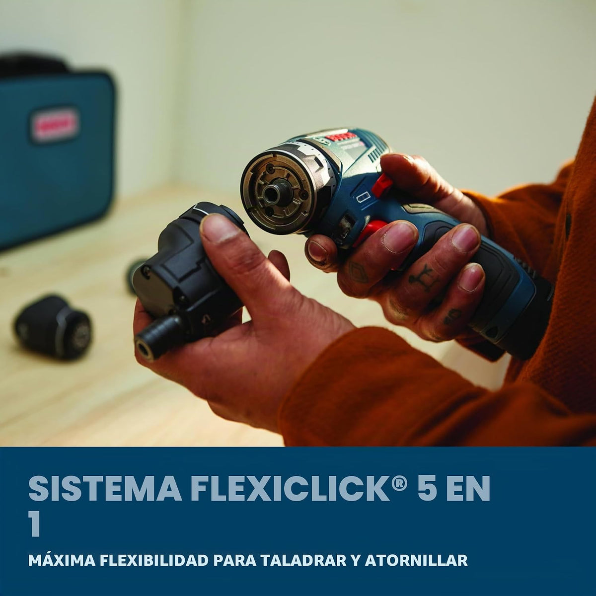 Bosch GSR12V-300FCB22 12V Max Taladro/Driver Sistema Flexiclick 5 en 1