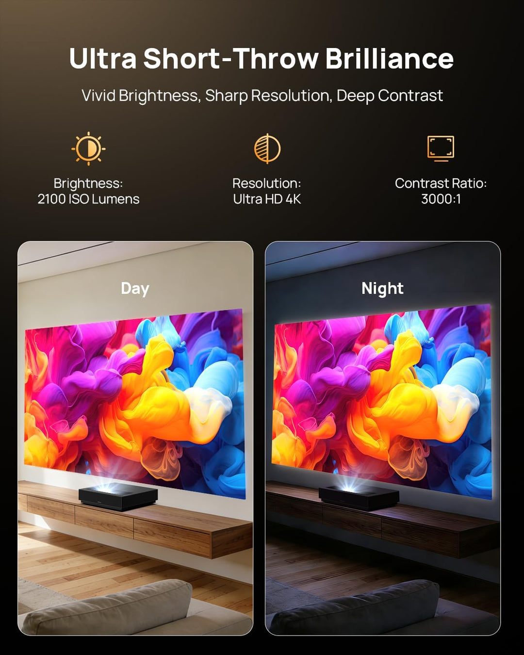 WEMAX Nova Pro Proyector de Tiro Ultra Corto 4K, TV Láser ALPD de 1...