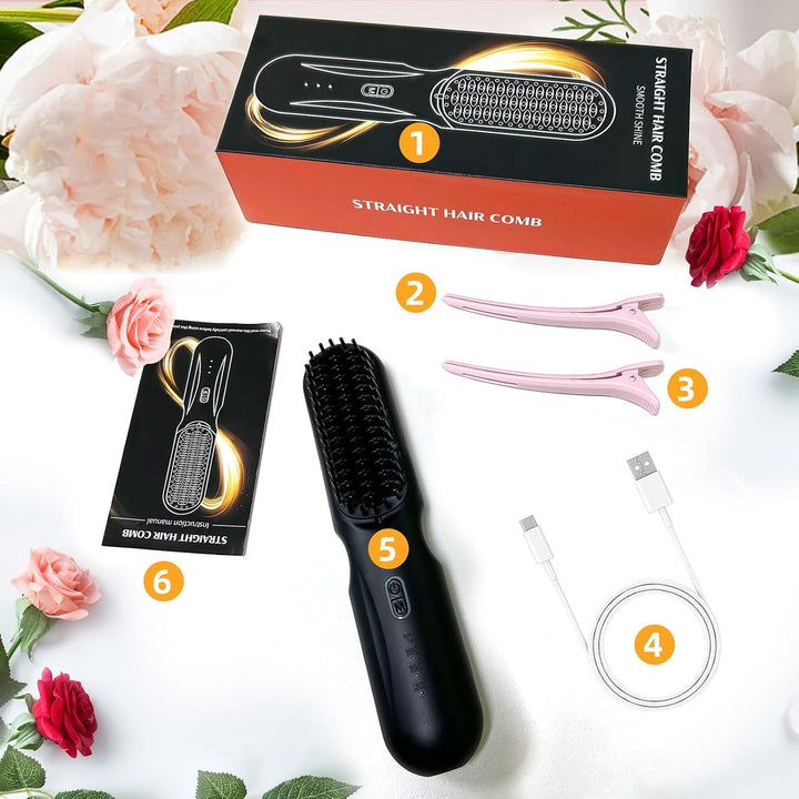 AYYHG Cepillo alisador inalámbrico Pro - 45 W de carga rápida portá...