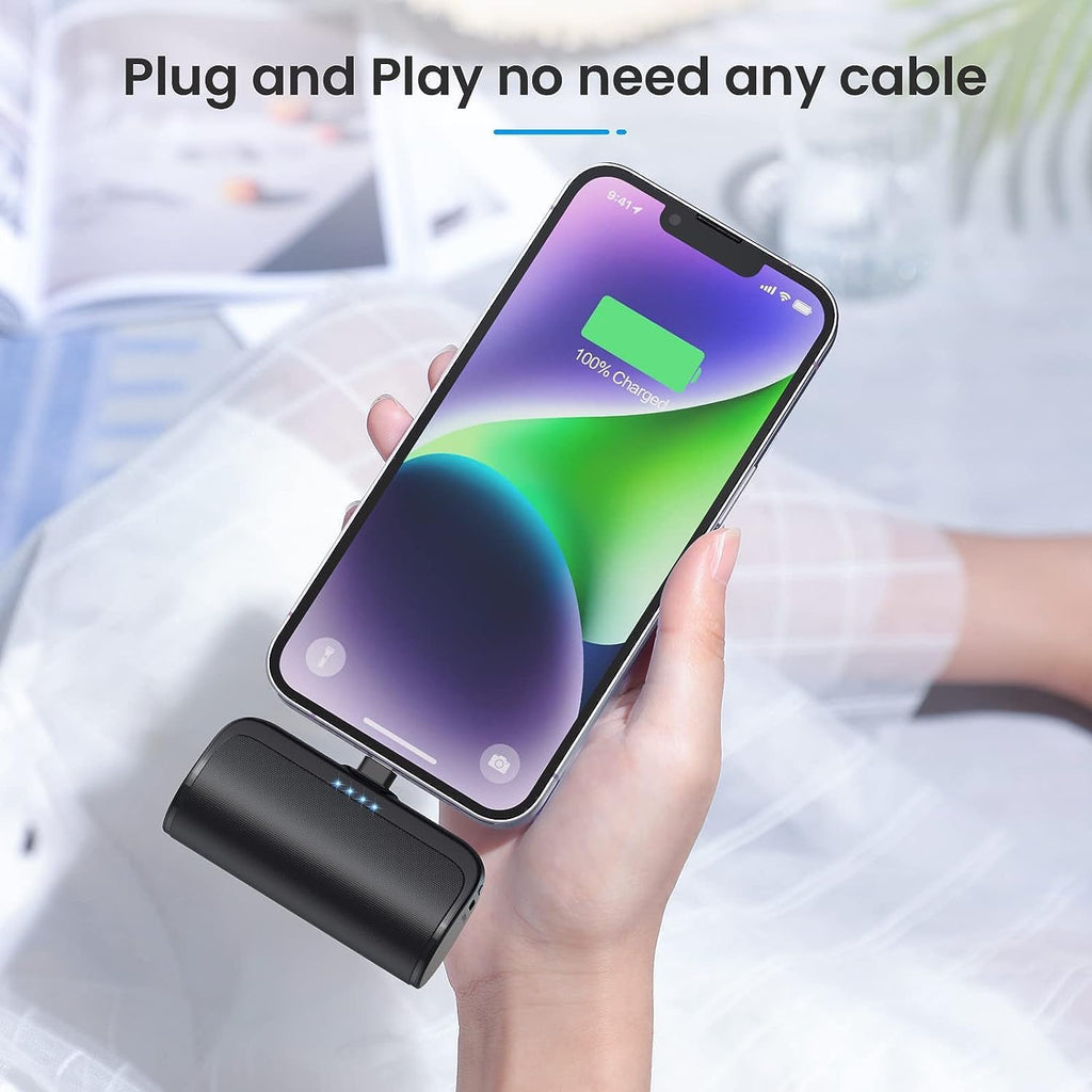 [Paquete de 2] Mini cargador portátil para iPhone, 5200 mAh