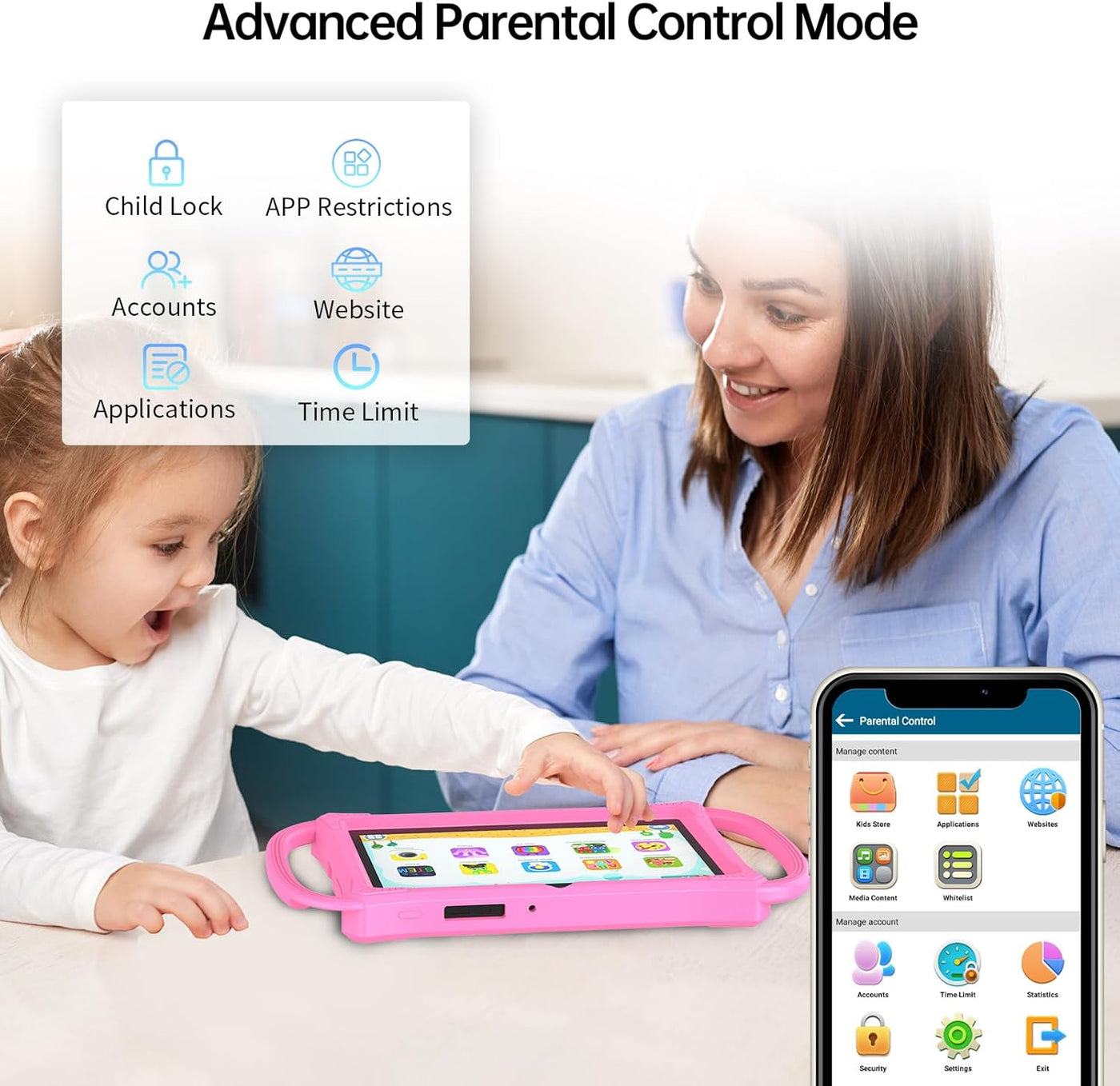 PRITOM Tabletas para niños de 7 pulgadas, 32 GB, tableta para niños...