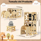 COSYLAND Taburete de cocina 4 en 1 para niños pequeños