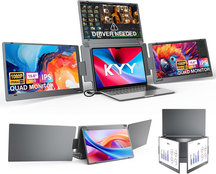 Monitor extensor de pantalla portátil, monitor portátil cuádruple d...