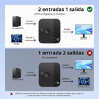 UGREEN 8K @60Hz DisplayPort+USB-C interruptor Entrada DP 1.4 Salida 2 en 1