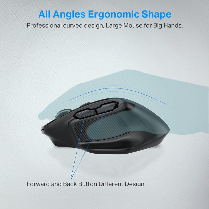 E-YOOSO Ratón inalámbrico Bluetooth grande para manos grandes, mous...
