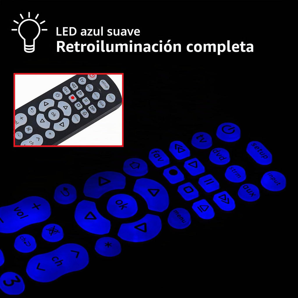 Control remoto universal retroiluminado por GE, funciona para Samsung