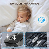SHUNJINRUN Ratón inalámbrico silencioso compacto ultrafino ComboIro...