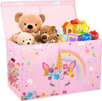 Gran Caja de Juguetes, Organizador de Almacenamiento Resistente para Niños, 25" x 13" x 16"