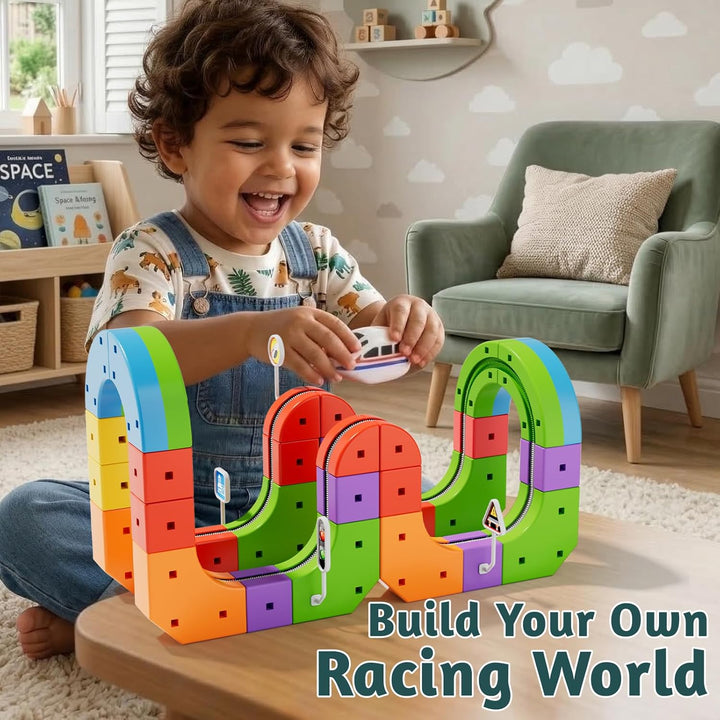 Wdebay klick Rail - Juego de tren eléctrico 3D mágico y flexible pa...
