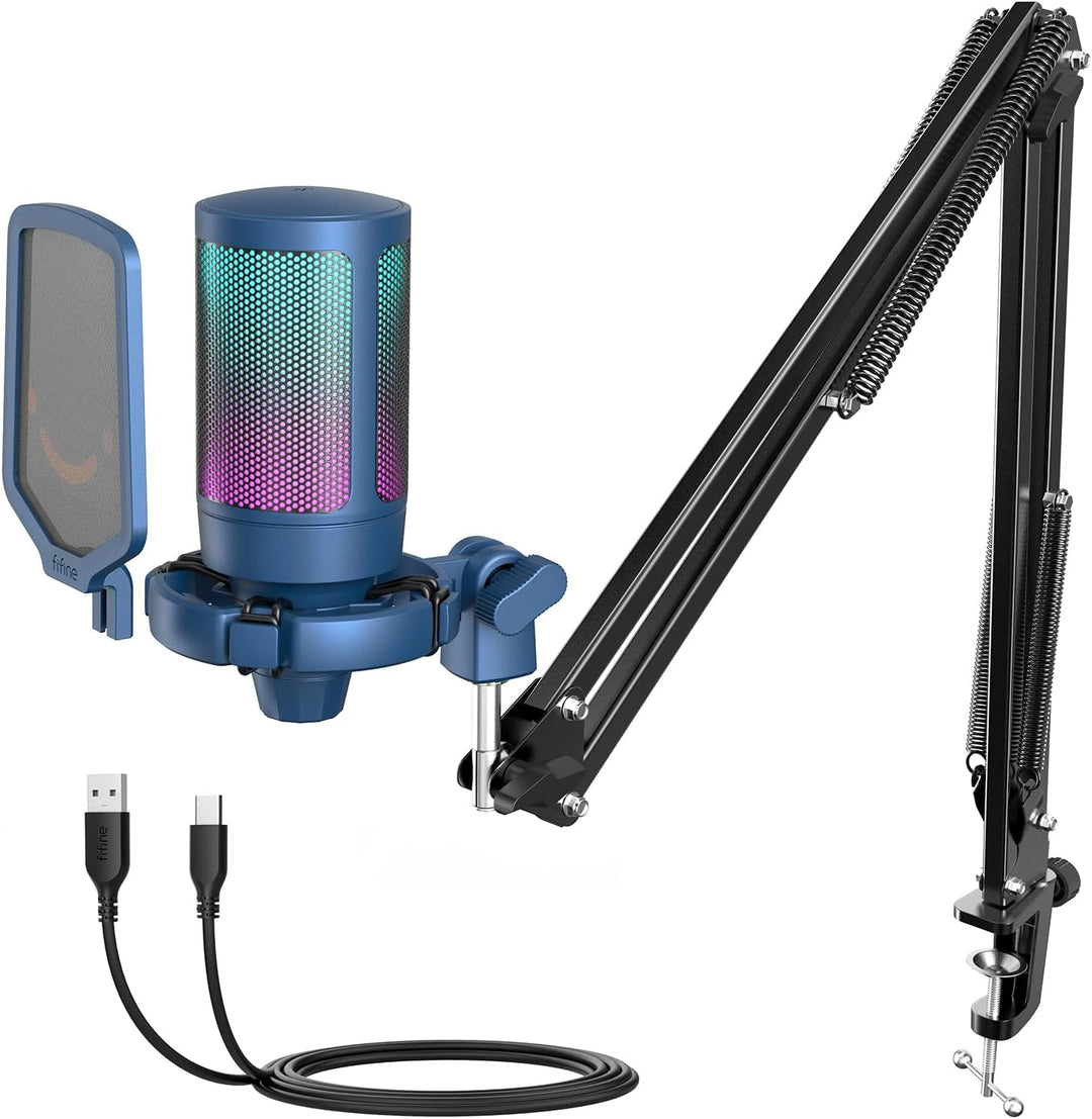 FIFINE - Kit de micrófono USB para juegos, transmisión, grabación y...