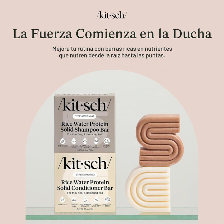 Kitsch Champú y acondicionador sólido de agua de arroz para el crec...