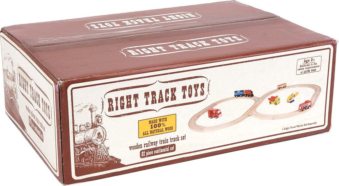 Juego de 52 piezas de pista de tren de madera, 18 pies de expansión...
