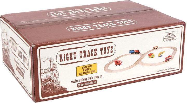 Juego de 52 piezas de pista de tren de madera, 18 pies de expansión...